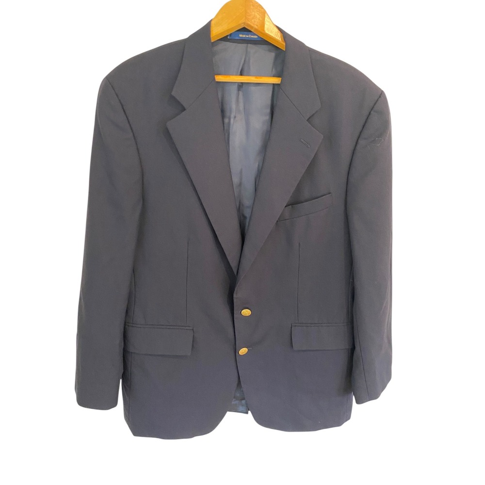 VTG Polo University Club Ralph‎ Lauren Navy Blue 100%Wool Blazer,Size 42 R